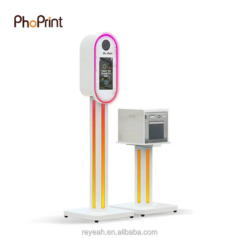 Phoprint Uqinue Design Portable Frameless Instant Printing Mirror Photo Booth Case With Camera