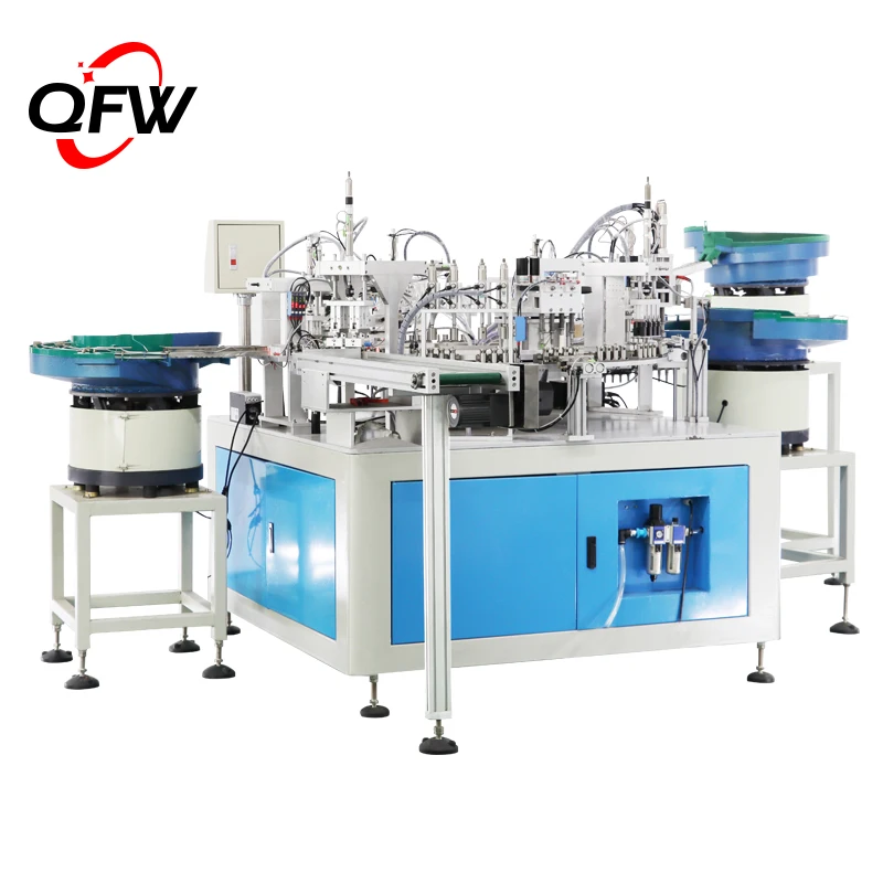 QFW Factory multi-function plastic cover production line tubes lid counting automatic assembly machine