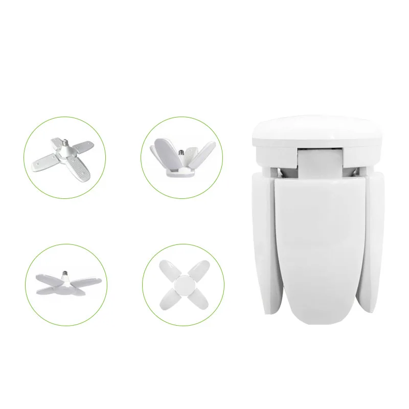 60 Вт Deformanle Светодиодная лампа вентилятора E27 регулируемый свет складной Вентилятор лезвие Светодиодная лампа 360 градусов Энергосберегающая светодиодная лампа