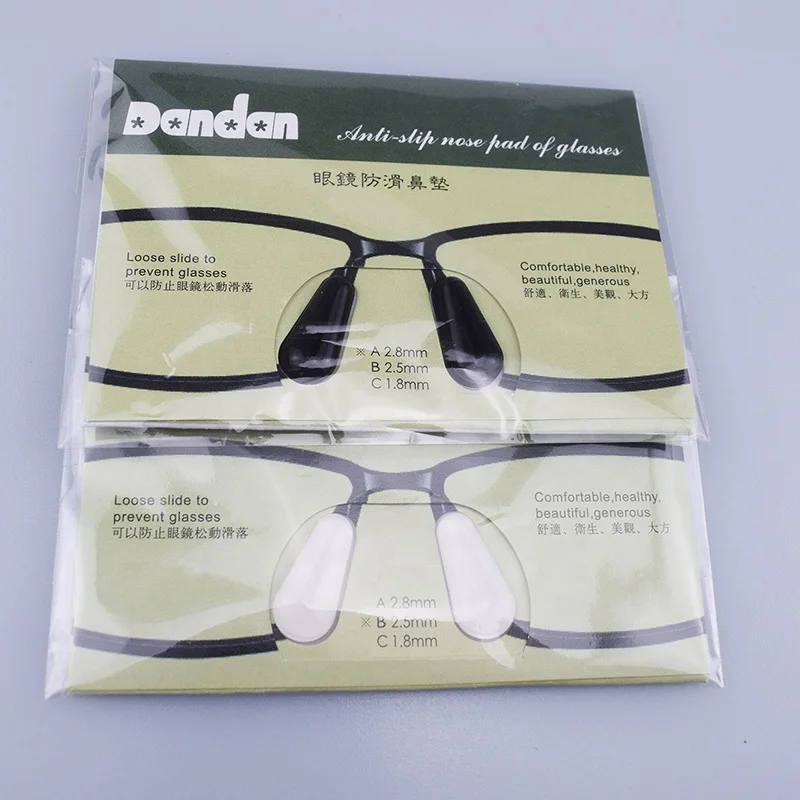 Anti slip waterdrop silicone glasses nose pad with Dandan paper card
