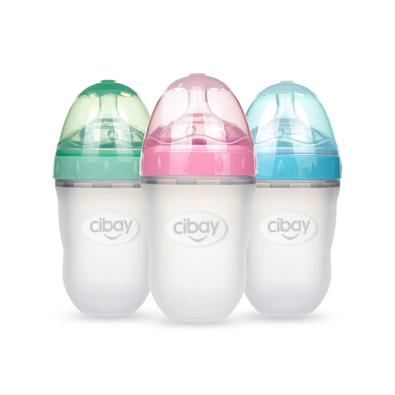 
Food Grade Non-toxic Drop Resistance Soft Silicone Baby Bottle Bpa Free Infant Baby Feeding Milk Bottles 