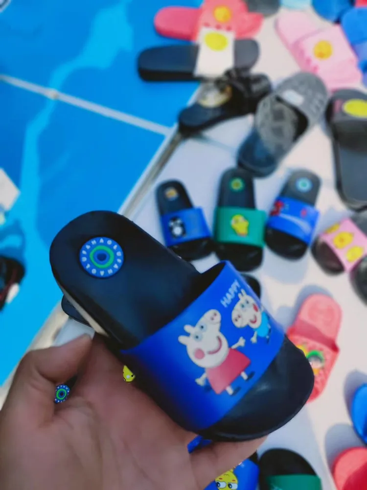 Милые детские Мультяшные Тапочки нового дизайна Синие тапочки для мальчиков и девочек