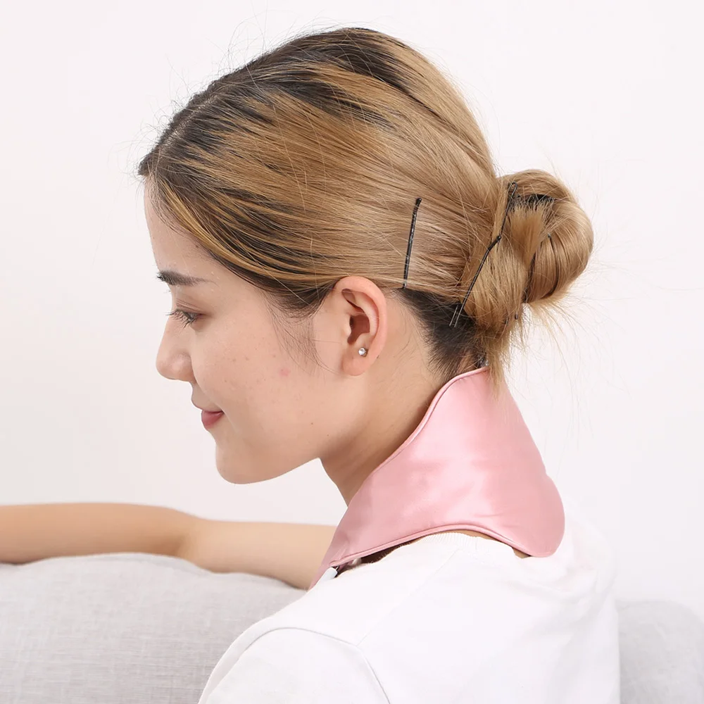 100% Silk USB Charge Graphene Heated Neck Pad for Far Infrared Therapy