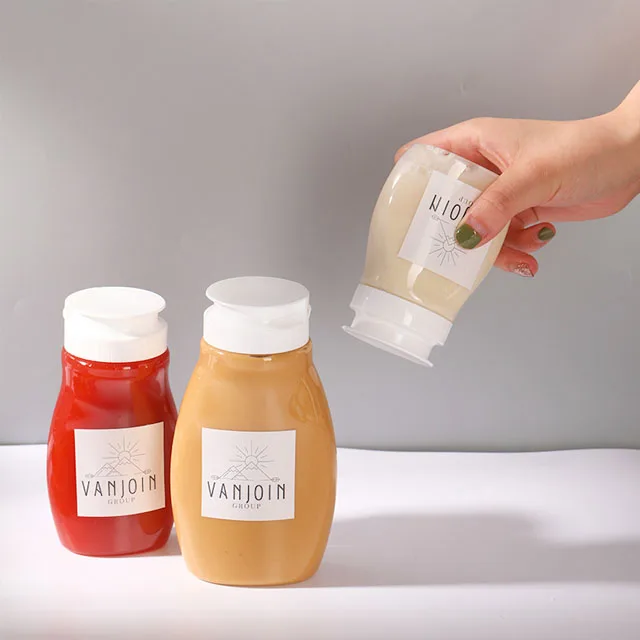 Empty BBQ Custom Mini Plastic Sauce Bottle PET Sauce Bottles 50ml 70ml Chilli Sauce Bottles with Flip Top Cap