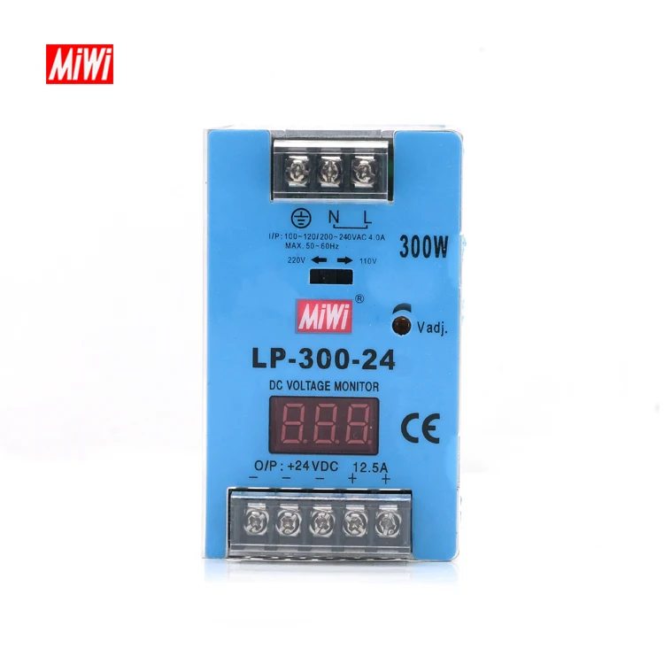 Импульсный источник питания MiWi LP-300-24 Din rail 24vdc 300w smps