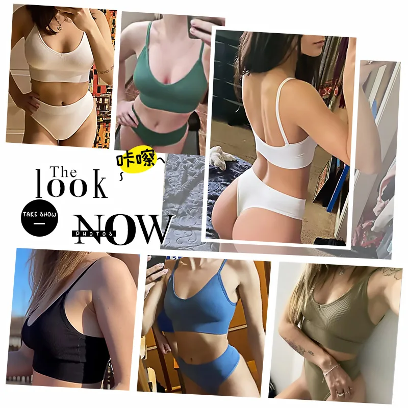 JSMANA Young Girls Custom Wireless Plus Size Women Seamless Yoga Hot Sexy xxxx Sports Bra Panty Set