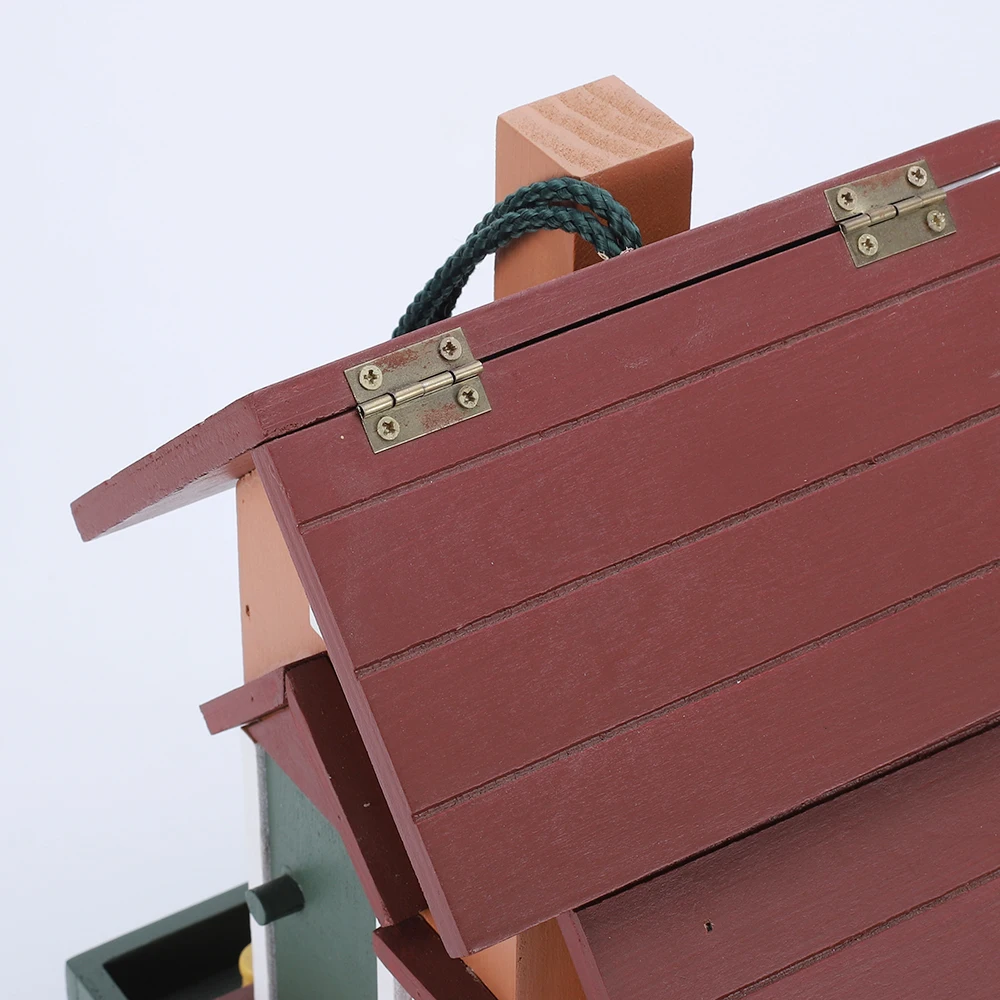 Hot Selling Outdoor Wooden Bird House Colorful Garden Bird House With Rope