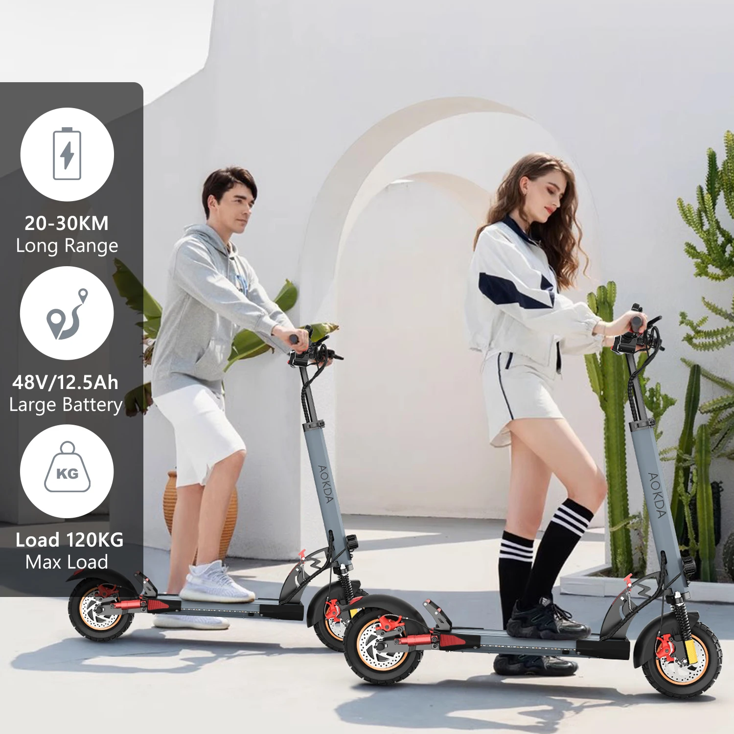 2024 urban Commuting EU US Stock 10inch 800w AOKDA A1 Foldable Electric Scooter 45km/h Max Speed for Kids Youth Adult Teens