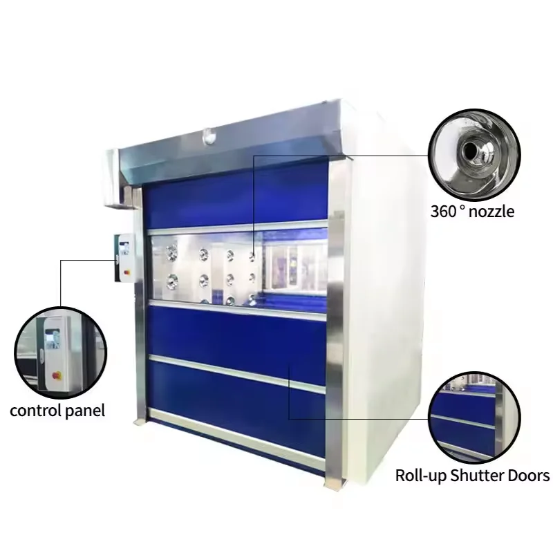 Factory price wholesale cleanroom entrance automatic high-speed rolling shutter door type air shower room