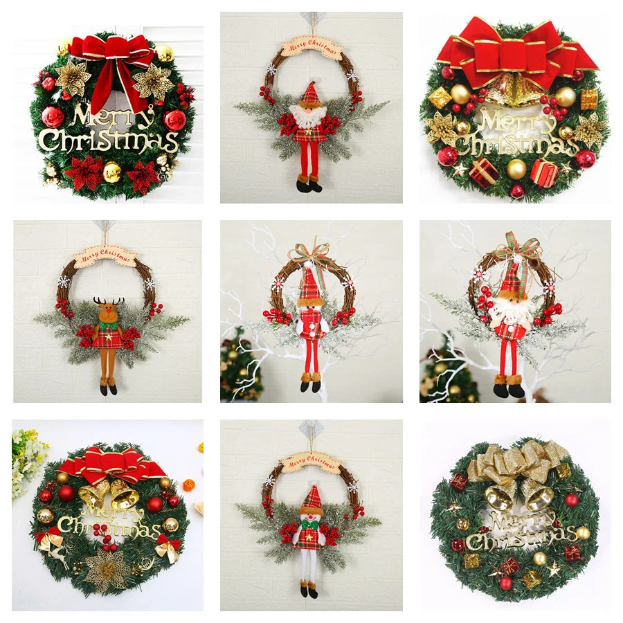 Wholesale Christmas garland Pine Cones berry Christmas Wreath for Front Door