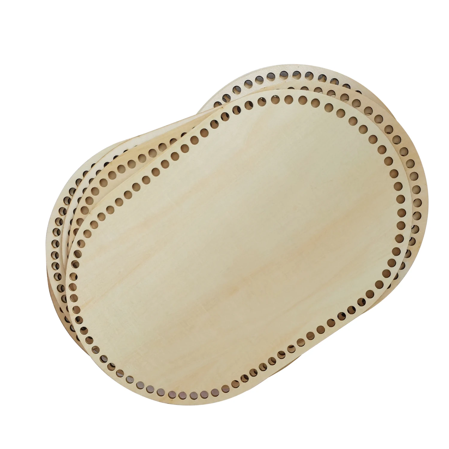 Unfinished Natural Wooden Circles Pieces with Holes for Craft Supplies Wood Slices for DIY basket Crafts  knit Handicraft