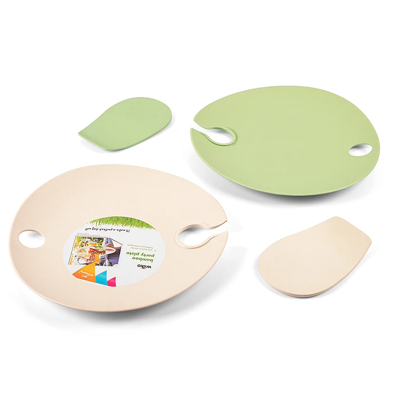 100% Customized Bamboo Fiber Melamine Salad Hands And Bamboo Salad Server Set