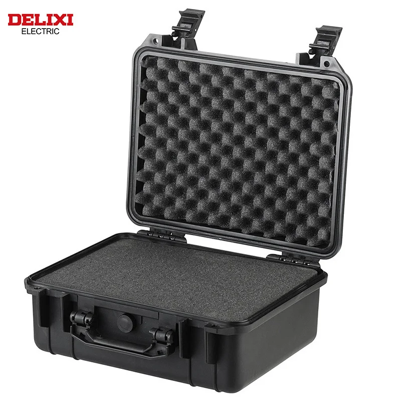 Delixi Electric Hardware Tool Box Plastic Waterproof Tool box Black