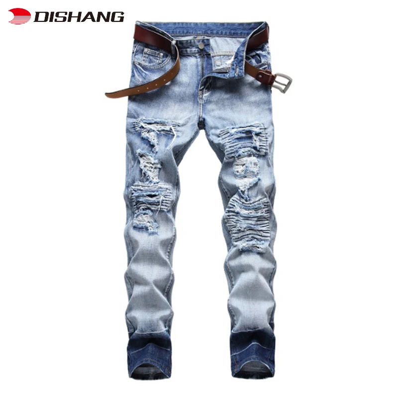 New Autumn And Winter Ripped Jeans Men Washed  Jeans For Men Stylish Denim Jeans Men