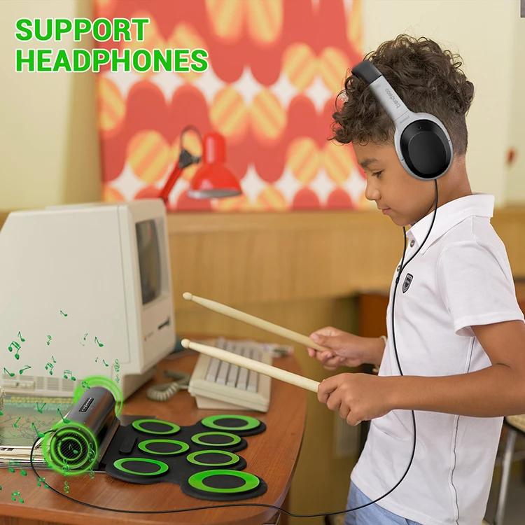 7 Pads Mini Musical Toy Jazz Practice Kick Set Of Drums Professional Drum Kit