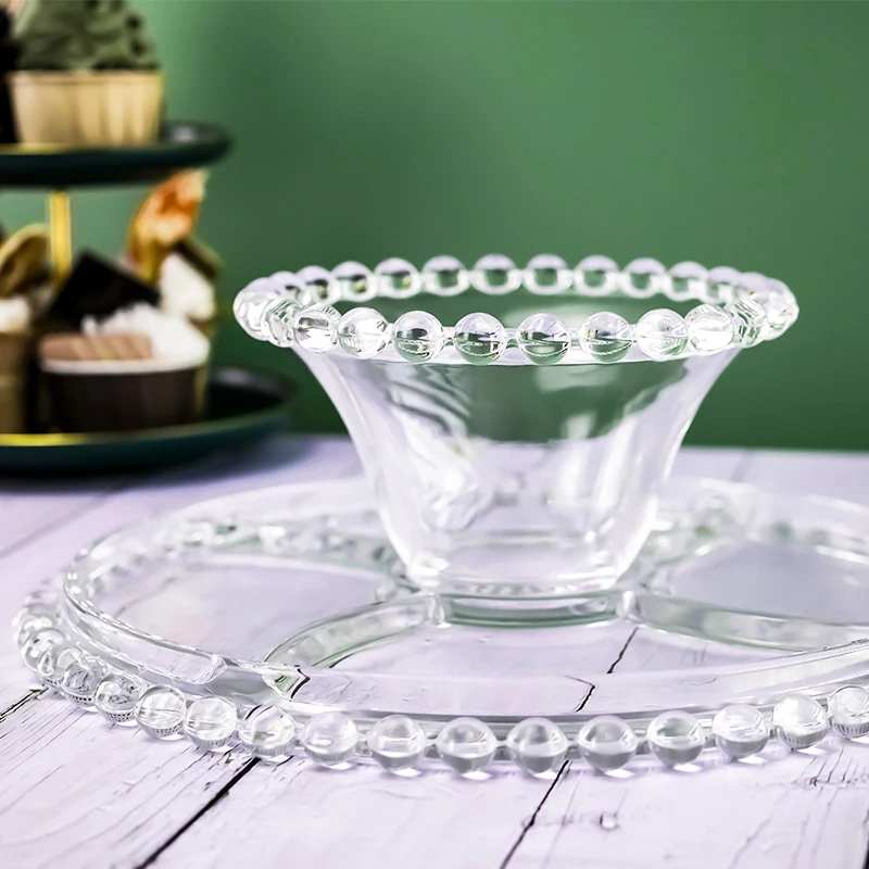 Hot Sale Bread Pastry Tray Tape Cover Transparent Glass Dessert Display Cake Holder with Dome