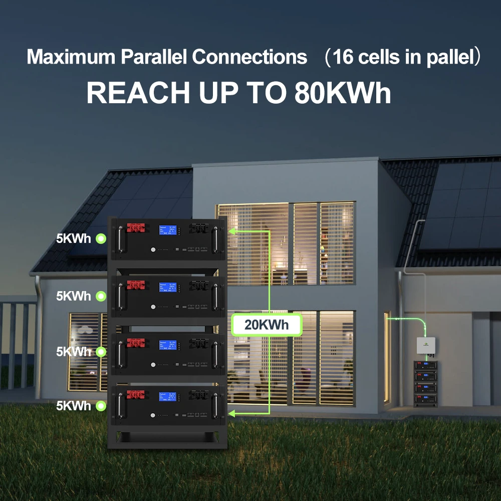 51V 300AH Lithium Battery Photovoltaic Storage Split Type CAN Communication Port Hybrid Grid Connection BMS Protection Grade UPS