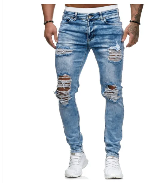 Latest Design Trousers Mid Waist Denim Jeans Pants For Men