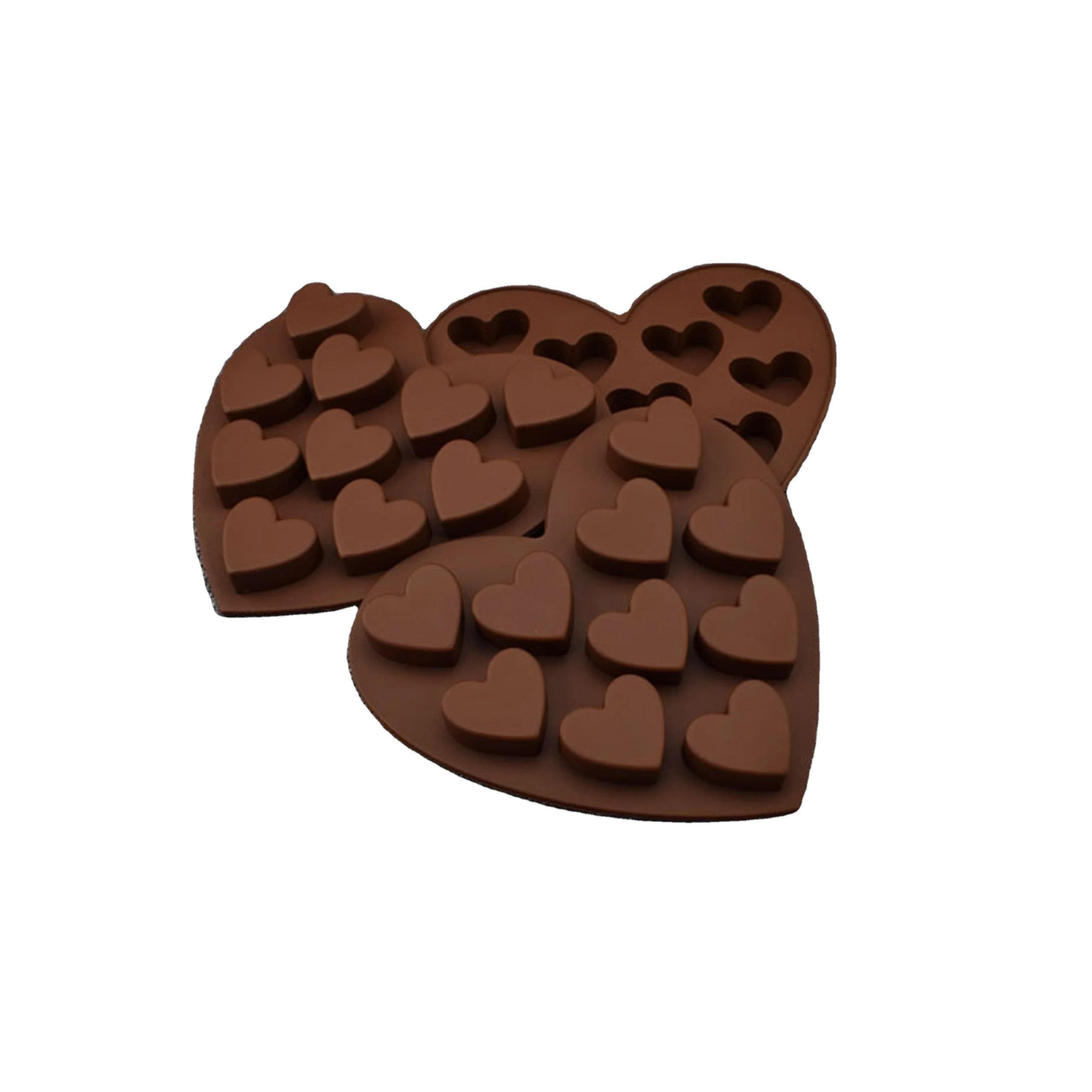 
10 Cavities Heart-Shaped Gummy Candy Mold Chocolate Molds Silicone 