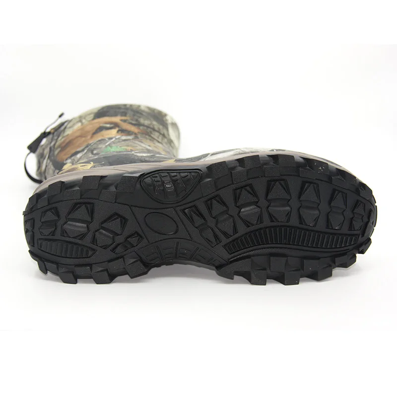 OEM manufacture rubber waterproof camouflage neoprene rubber hunting boots long rain boots for men outdoor