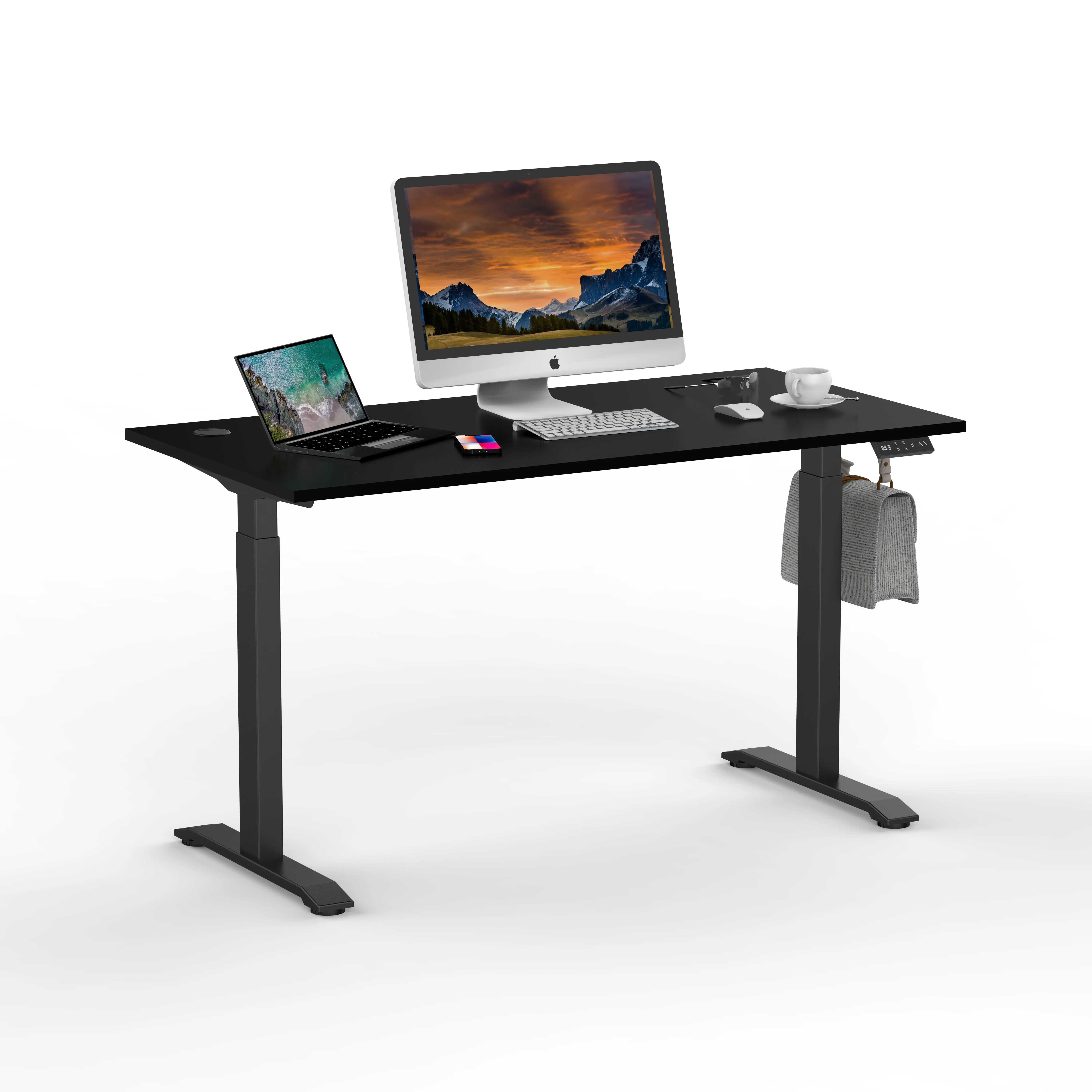 OEM Dual motor lifting table computer table standing type household adjustable workbench office study desk