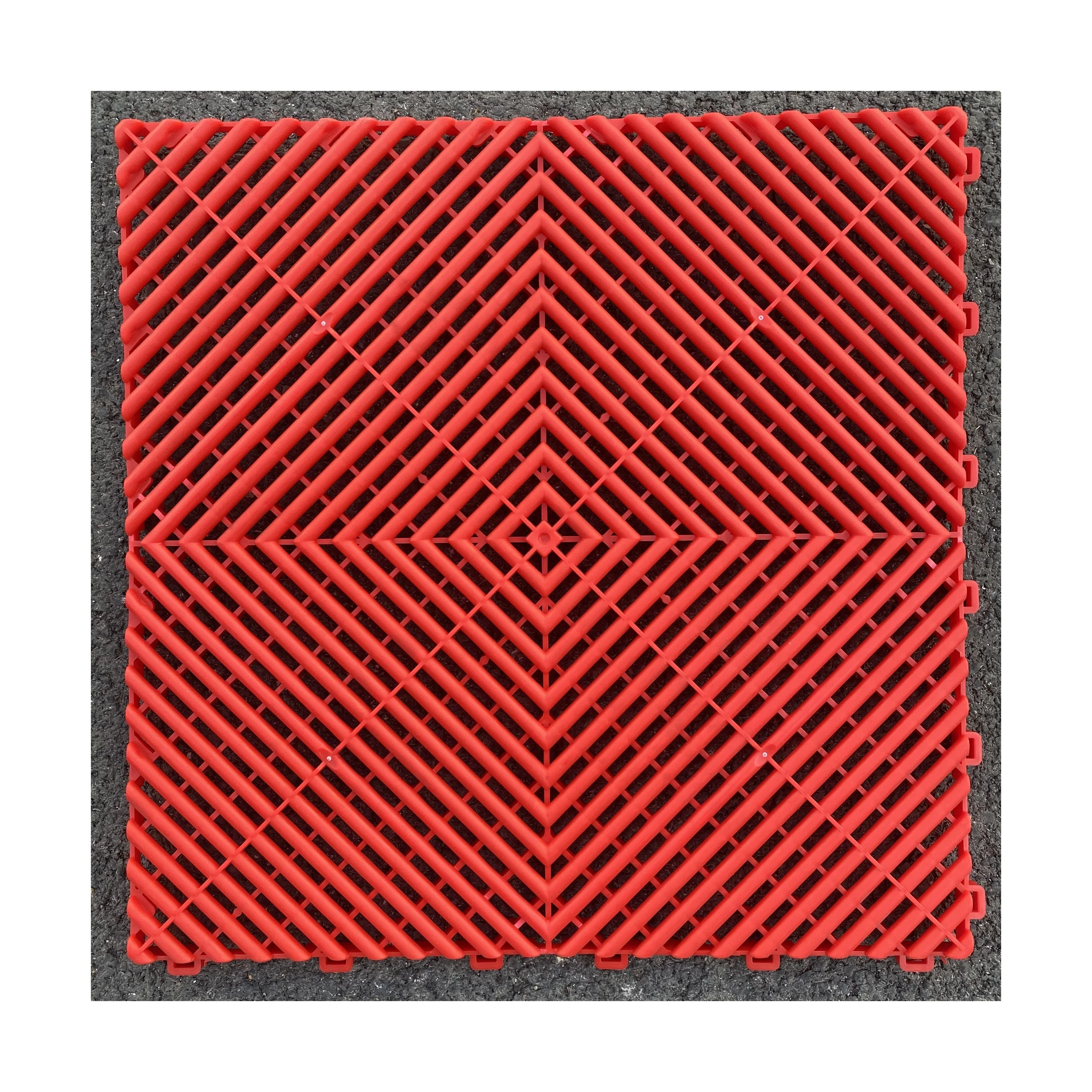 400*400*18mm anti slip pp interlocking garage floor tiles/removable plastic interlocking floor mats for car wash