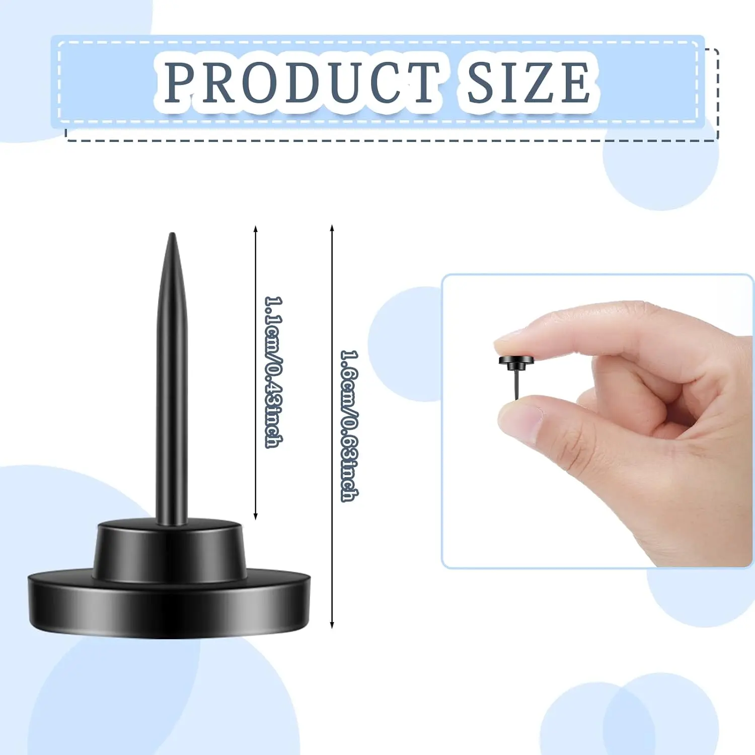 30 Pieces Metal Push Pins, Metal Thumb Tacks for Picture Photo Hanging