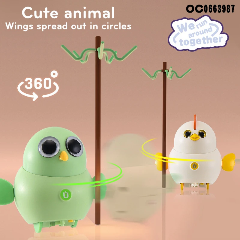 Newest electric magnet lovely rotating swing chicken toy kids with sound