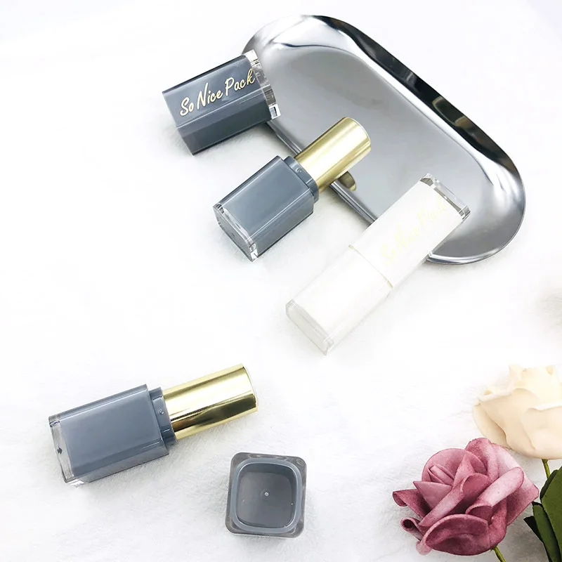 KHG-029 New design Empty Square Plastic Lipstick Tubes Custom Label wholesale Lipstick Tubes Packaging Containers 2024