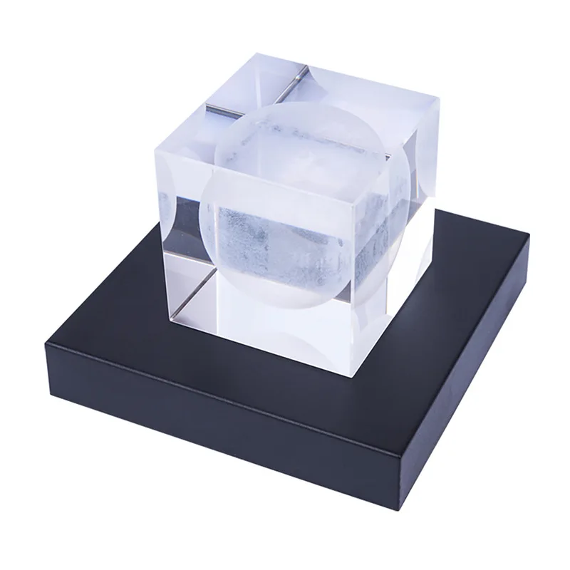 New Silver Black Plastic Square 3D Laser LED Light Base for Display with Rotary LED Base