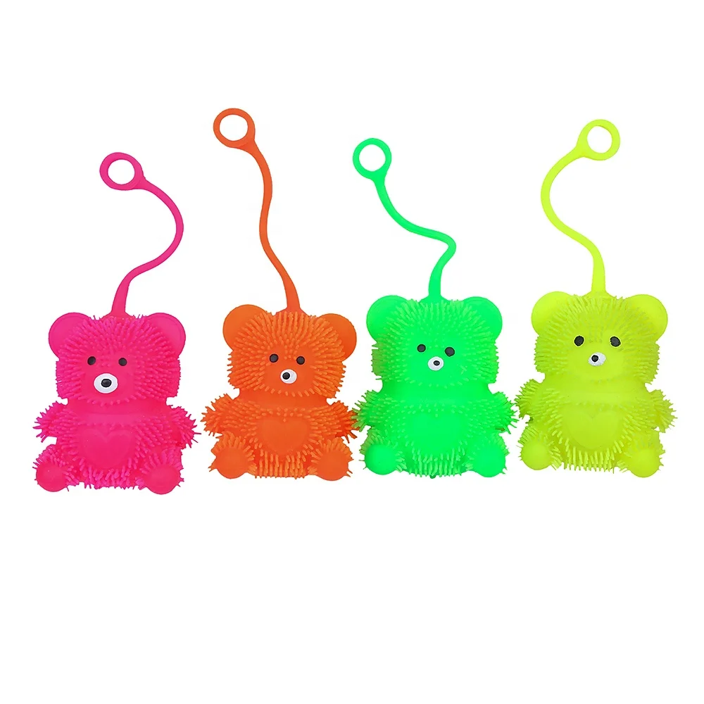 Лидер продаж Детский мягкий клей декомпрессионный игрушечный шар мини-медведь светящаяся пуховик