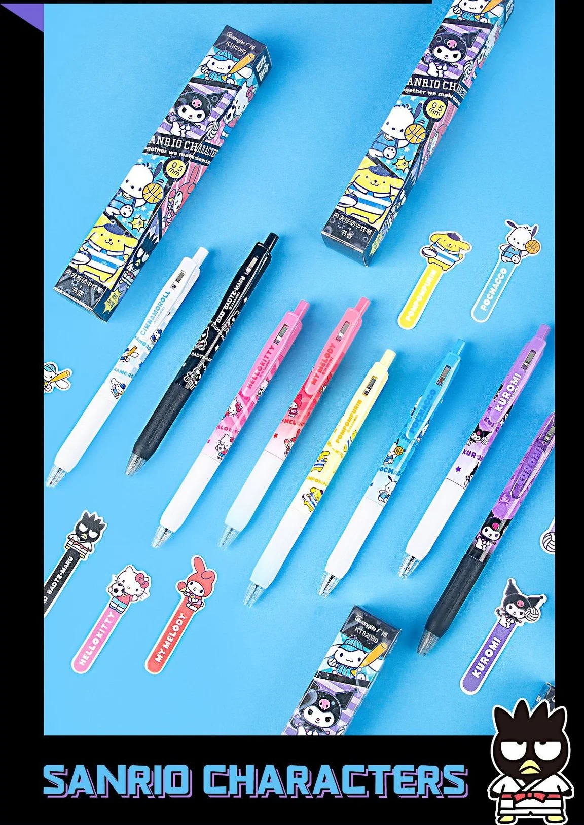 ST003 Kinds of kawaii cartoon Pochacco Kuromi Melody neutral pen blind box with bookmarks anime little twin star school gel pen