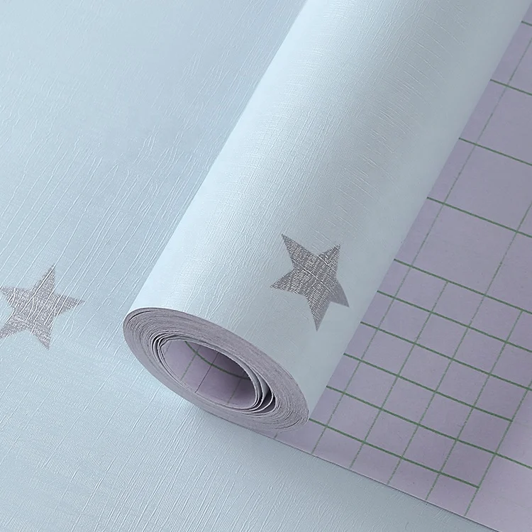 Stars Pattern Kids Wallpaper Self Adhesive Living Room Pvc Vinyl Wallpaper