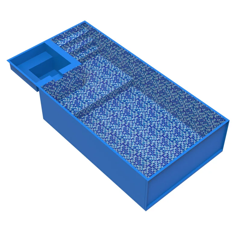 2024 hot sale family house mosaic frame pools swimming outdoor fiberglass in ground swimming pool with spa