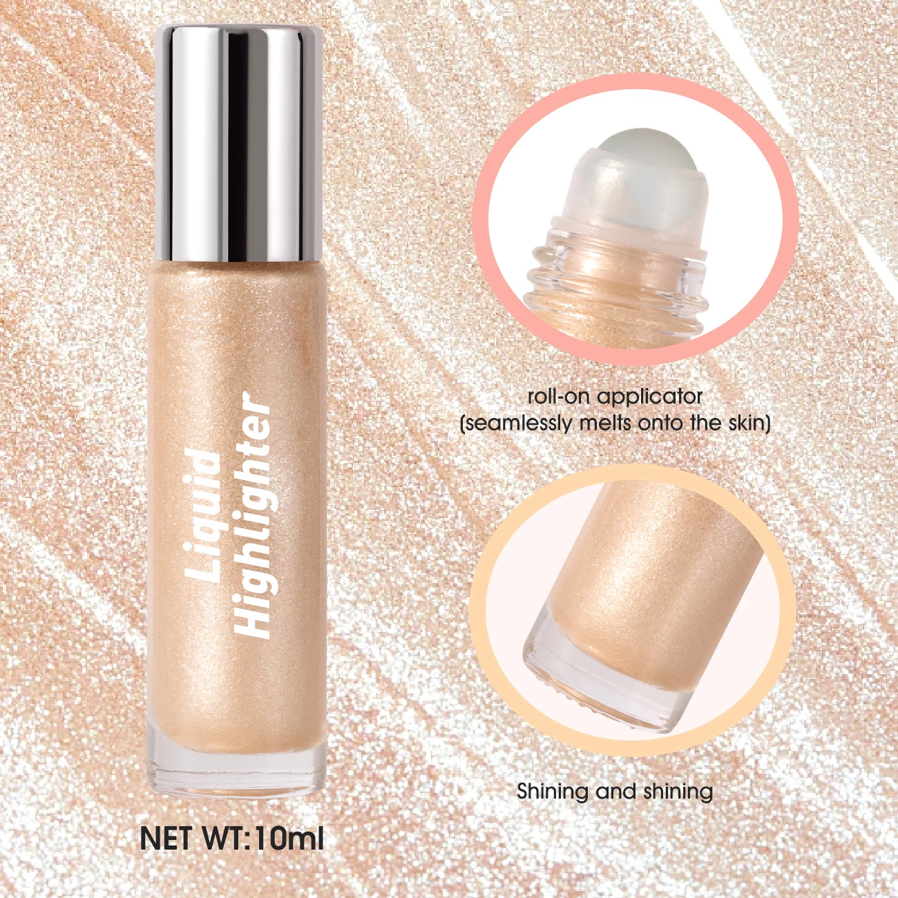 Unique Design Organic Natural High Quality Highlighter Pigment Wholesale New Vegan Body Glowing Liquid Highlighter