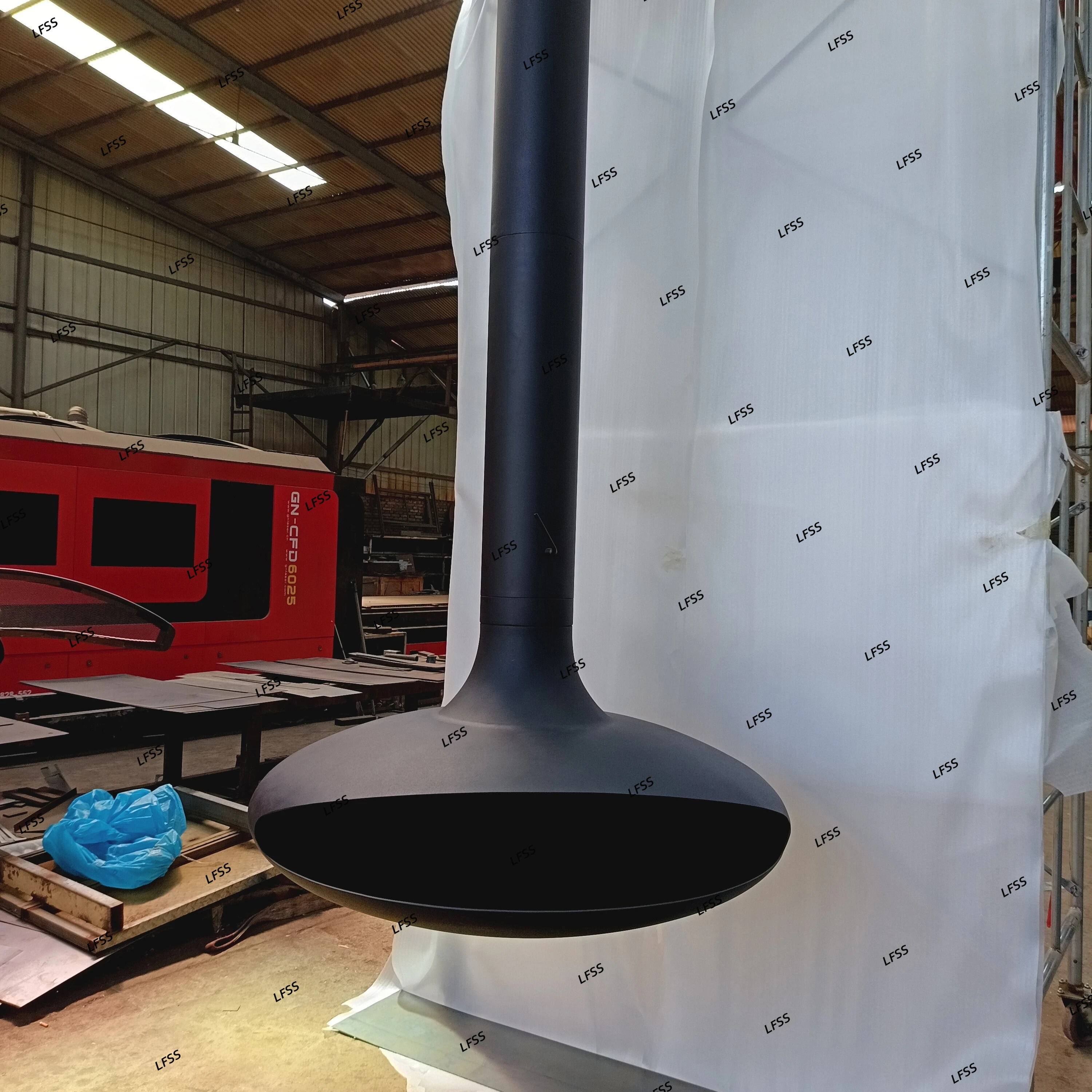 China factory price wood/alcohol burning real flame suspended fireplace