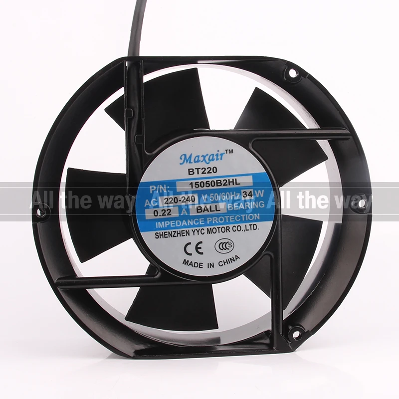 NEW Maxair BT220 AC220-240V 0.22A 34W DC EC 172X150X51MM 17CM 17251 Double ball bearing axial flow 15050B2HL cooling fan