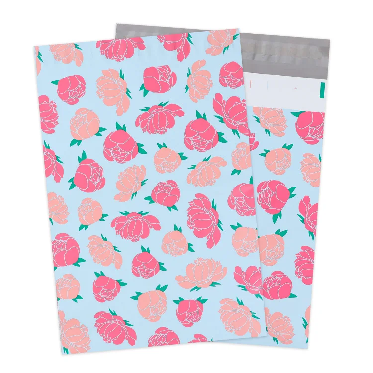 100% Recycled Promotional Custom Logo Khaki Pink Poly Mailer Plastic Package Ship Mail Bag Envelopes Polymailer Courier Bag