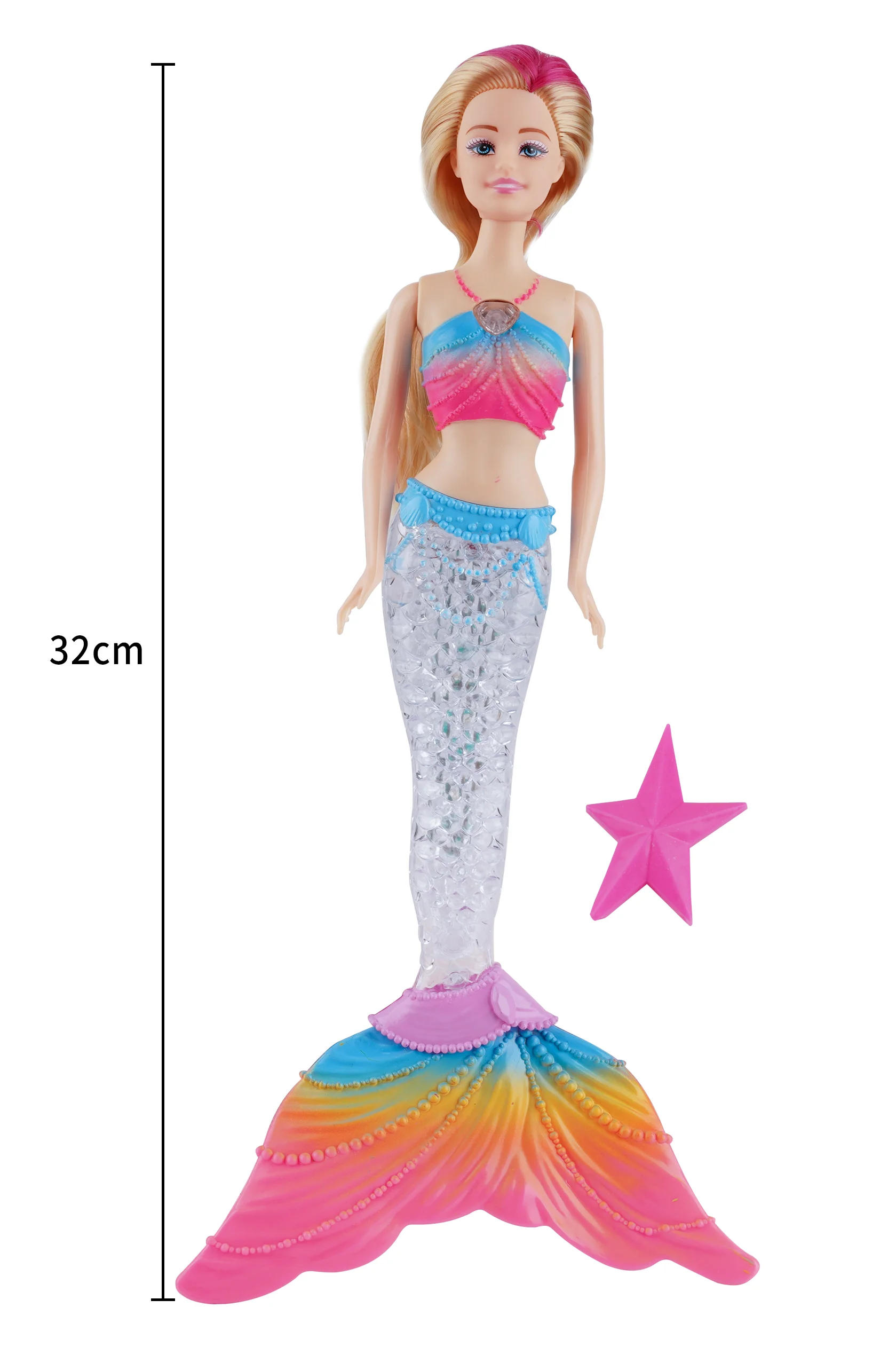 New hot sale Plastic PVC Doll Toy Fashion Colorful Mermaid Doll Educational for Girl Gift Doll Model Toy Dress toy for Kid