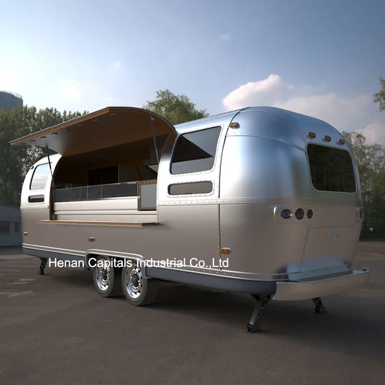 Fried chicken and french fries Use street stainless steel mobile fried chicken food truck trailer  for Food Shop