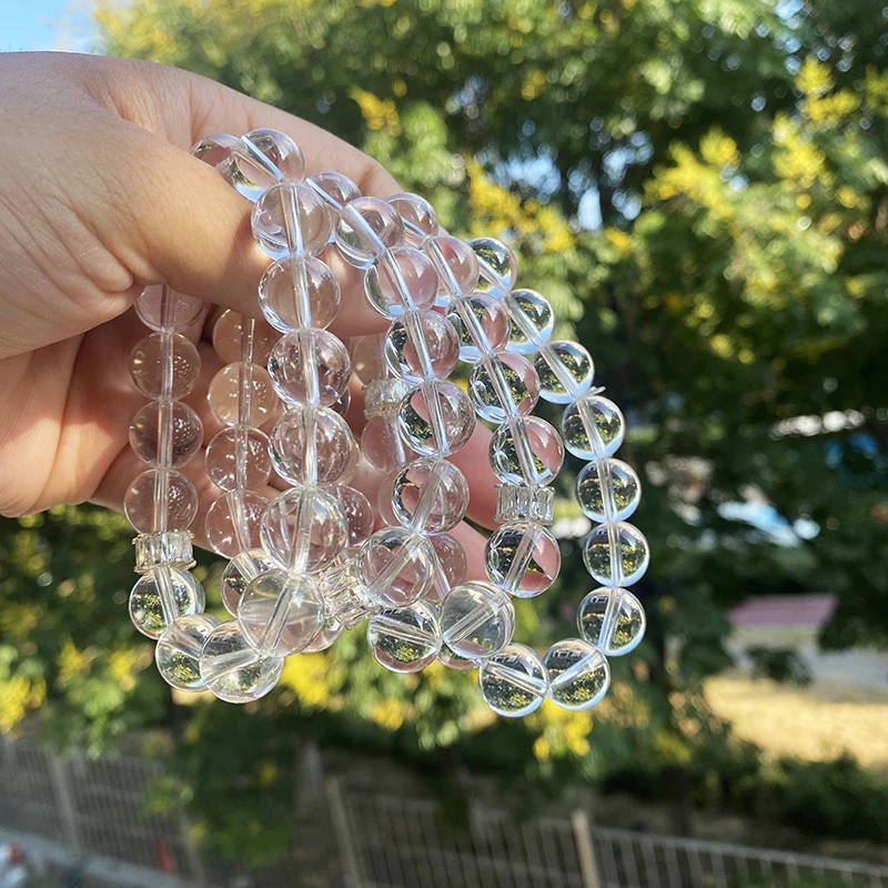 wholesale white crystal round beads Natural crystal beads Clear Quartz Bracelet for crystal crafts