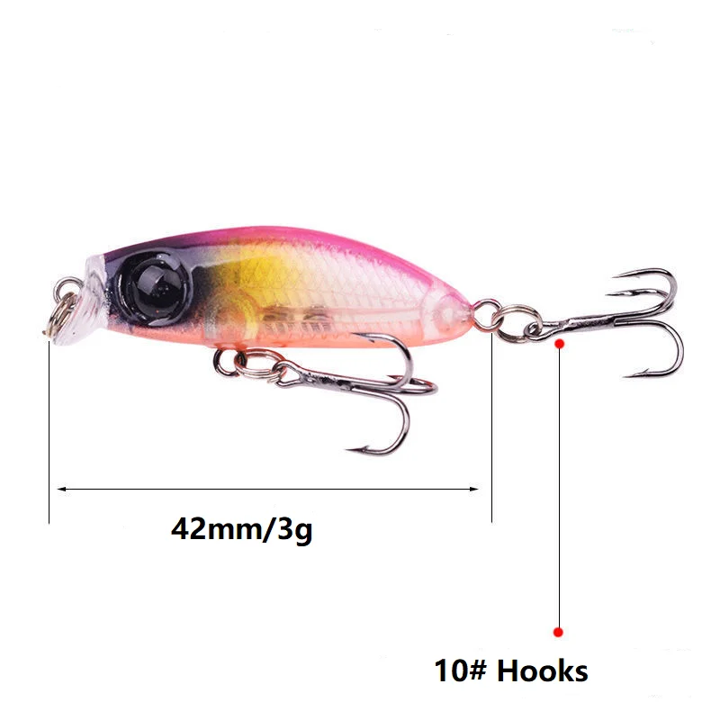 Factory wholesale Mini 8 colors 42mm 3g Fishing Bait With Fishing Hook lure