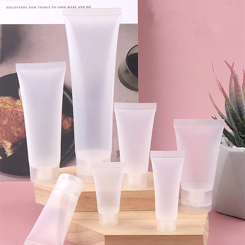 Wholesale 15ml 20ml 30ml 50ml 100ml Frosted Plastic Soft Tube Empty Cosmetic Lotion Tube Squeeze Tube Flip
