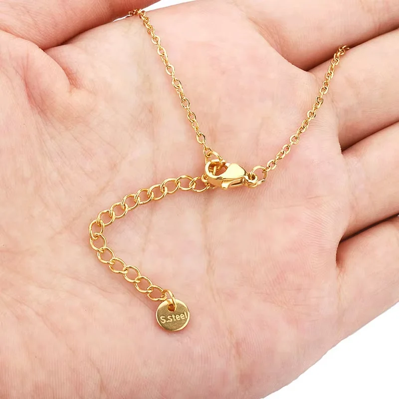 Wholesale Gold Plated Stainless Steel Extension Chains for Necklaces & Bracelets with Lobster Clasp and Various End Tags