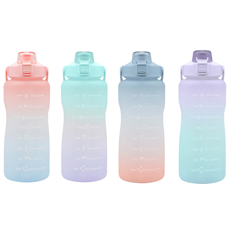 64oz customize gallon sports plastic motivational drinking water bottles with time marker