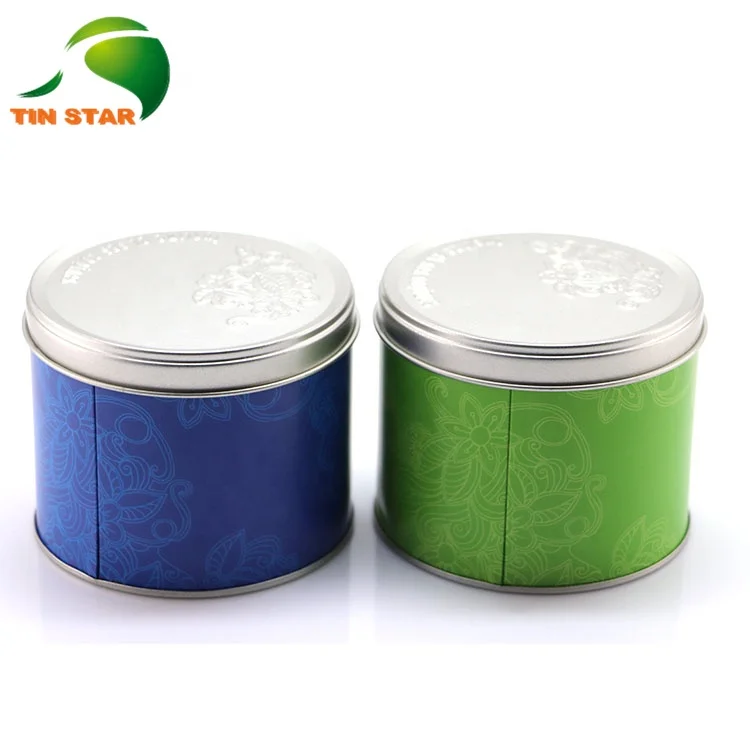 Manufactory Empty Round Metal Packaging Tea Tin Can Canister
