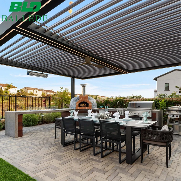 Waterproof Outdoor Aluminium Profile With Polycarbonate Roof Pergola System For Balcony Roof