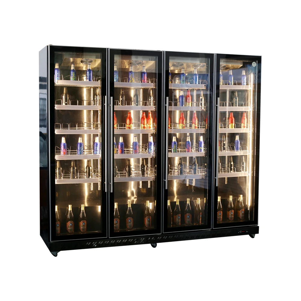 New Model Optional 2/3 Glass Doors Beverage Vegetable Display Showcase Visicooler Refrigerator With LED light