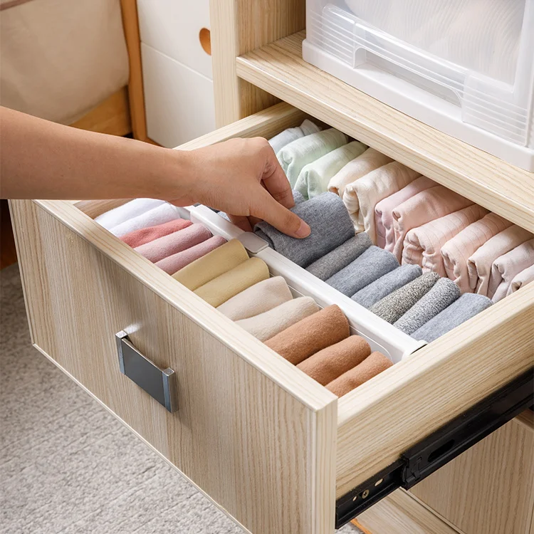 Eco-Friendly RABS Plastic Kitchen Office Underwear Dresser Cabinet Organizer Efficient Use of Space Adjustable Drawer Divider