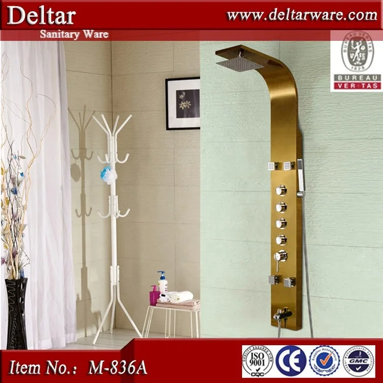 Dubai hotel supplier, led shower panel, gold shower panel for sale